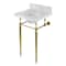 Kingston Brass 19 Carrara Marble Console Sink with Brass Legs 8 Faucet Drillings, Marble WhiteBrushed Brass KVPB1917M387ST - alternate 1